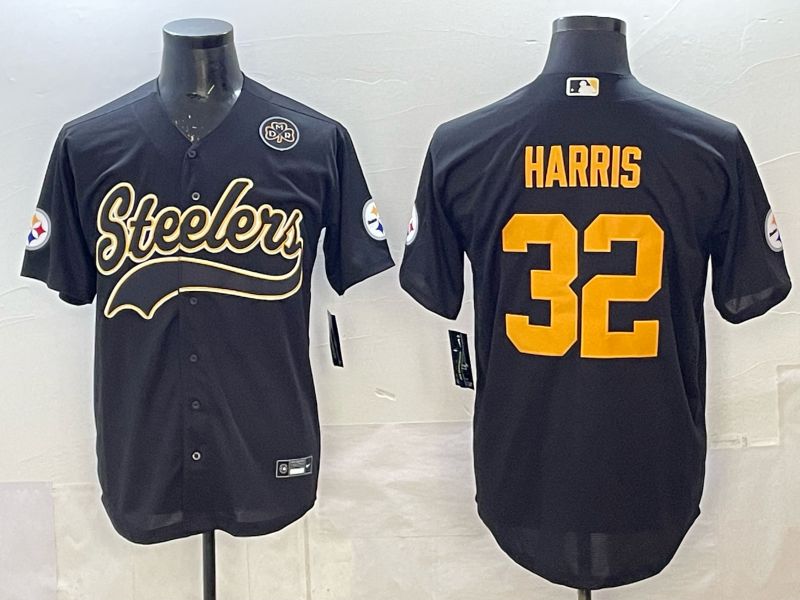 Men 2025 Pittsburgh Steelers #32 Harris black 3th generation Joint Name Nike Limited NFL Jersey style 07->pittsburgh steelers->NFL Jersey
